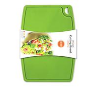 Liflicon Thick Silicone Cutting Board 12" x 9" with Juice Grooves, Easy Grip Handle, Dishwasher Safe, Green