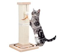 LIFLIX 27" Cat Scratching Post, Sisal Cat Scratcher with Interactive Track Balls and Hanging Balls, Vertical Scratching Posts for Indoor Cats and Kittens