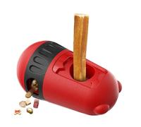 LIFLIX Bully Stick Holder, 2 in 1 Dog Treat Dispensing Toys, Adjustable Dog Treat Holder for Medium & Large Dogs, Safety Device to Prevent Choking, Red