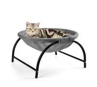 LIFLIX Raised Cat Hammock Bed, Elevated Cat Cot with Removable Washable Mesh, Free-Standing Pet Hammocks(Gray)