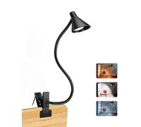 LiFMIRA Desk Lamp Clip on Light 3 Color Modes 3000-6500K 30 Lighting Modes Eye Care Clamp Desk Lamp Flexible Gooseneck Book Light for Reading in Bed Black