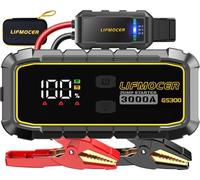 LIFMOCER GS300 3000A Car Battery Jump Starter for Up to 10.0L and 8.0L Diesel Engines, 12V Portable Jump Box with Quick Charge USB Storage Case and Display