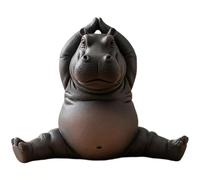 LIFNECESS room decor Meditating Clumsy Hippo Statue FigurineMeditations Room Decors sculptures home(E)