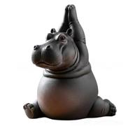 LIFNECESS room decor Meditating Clumsy Hippo Statue FigurineMeditations Room Decors sculptures home(D)