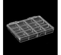 LIFOOST 12 Grids Clear Plastic Organizer Box, Storage Container Jewelry Box Transparent Plastic Nail Art Decorations Container for Nail Rhinestone Crystal Glitter Accessories Bead Earrings,3 Pieces