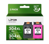 LIFOR 304XL Printer Ink 304 XL Ink Cartridges Combo Pack Replacement for HP 304 Ink Cartridges Black and Colour for HP Envy 5010 5020 5032 5030 5000 DeskJet 3760 3762 2600 2620 2630 2633 3720 3750