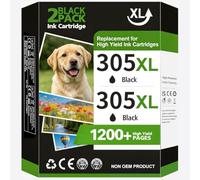 LIFOR 305XL Ink Cartridges Black Replacement for HP 305 for DeskJet 2810e | Printer Ink 305 XL for HP DeskJet 2820e 2800e 2700 2700e 2722e Envy 6010 6020 6032 Pro 6400 6430(2 Black Pack)