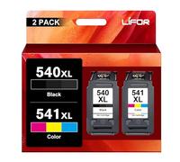 LIFOR 540XL 541XL Twin Pack Replacement for Canon 540 and 541 Ink Cartridges 540 541 PG-540XL Black CL-541XL Colour for Canon Pixma TS5150 TS5151 MG3650 MG3650S MG3600 MG4250 MX475 Packing May Vary
