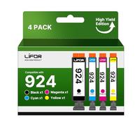 LIFOR 924 Ink Cartridges Replacement for HP 924 for HP OfficeJet Pro 8120e OfficeJet Pro 8122e 8124e 8125e 8132e 8134e 8135e 8130e 8138e 8139e All-in-One(No Chip, B/C/M/Y, 4 Pack)
