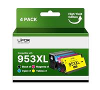LIFOR 953 XL Ink Cartridges Multipack Compatible for HP 953XL Ink Cartridges Compatible with HP Officejet Pro 7720 7740 7730 8710 8720 8210 8715 8725 8730 (Black Cyan Magenta Yellow)