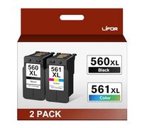 LIFOR PG-560XL CL-561XL 560XL 561XL Replacement for Canon 560 561 Ink Cartridges for Pixma TS7451 TS7450 TS5350 TS5351 TS5350a TS5351 TS5352 (1 Black 1 Colour)