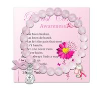 liforlove Breast Cancer Bracelets Cancer Bracelet Breast Cancer Awareness Cancer Bracelets for Women Cancer Bracelet Cancer Survivor, M, Zinc, Agate