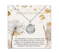 liforlove Dandelion Necklace, Inspirational Necklace, Dandelion Jewelry, Wish Necklace, Silver Dandelion Seed Necklace, Resin Jewelry, Resin Necklace, Real Dandelion Necklace, Stainless Steel