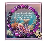 liforlove Octopus Bracelet Octopus Jewelry Octopus Gifts Ocean Jewelry Octopus Jewelry For Women Ocean Bracelets Octopus Charm Inspiration Bracelet, S, Metal, Agate