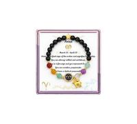 liforlove Zodiac Beaded Bracelets for Women and men, 12Constellations Crystal Stone Bracelet for Birthday Zodiac Gifts, 18k Gold Plated Constellation Charm Bracelet Jewellery, M, Copper, no gemstone