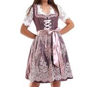 Lifos 0300 Dirndl Germandress 2-Piece Oktoberfest Size 34 to 52, Wine red/pink, 8