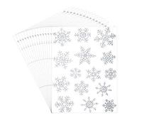 Lifreer 150Pcs Christmas Snowflakes Window Stickers Sliver Glitter Cling Static Snowflake Decals PVC Stickers for New Year and Christmas Day Decorations