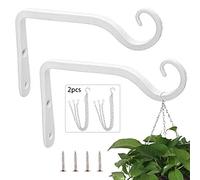 Lifreer 2Pack White Zinc Alloy Wall Hanging Hooks with 2PCS Hanging Chains for Plants, Lanterns, Bird Feeders
