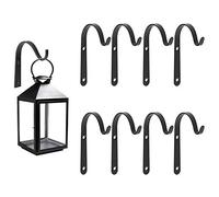 Lifreer 8PCS Hanging Basket Brackets Iron Wall Hanging Hooks Plant Hook for Hang Plants, Bird Feeders, Light, Lanterns, Plants Pots (2.8 * 1.6inches)