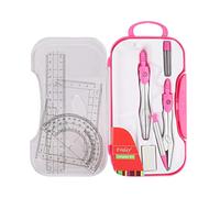 Lifreer Compass Geometry Sets, 10 Pcs Maths Sets For Secondary School, Protractor And Compass Set For Drafting And Drawing (Blue) (Red)