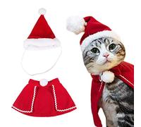 Lifreer Dog Christmas Outfit Christmas Pet Costumes Adjustable Christmas Cloak and Hat Christmas Costume for Cat Puppy Gift