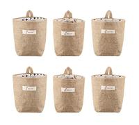 Lifreer Storage Baskets, 6 Pcs Cotton Linen Foldable Small Baskets with Handle Storage Boxes for Toy Makeup Key Small Stuff (style 3)