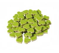 LiFschal Mosaic Tiles Stained Glass, Heart Shape Ceramic Mosaic Making with Handmade for DIY Art Crafts，Home Decorations -About 40Pcs 100G(0.22LB),Green