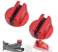 LIFSHP 2Pcs Universal Aluminum Grooved Magnetic Jack Pad, Jacking Puck Pinch Weld Frame Rail Adapter, for Car SUV Truck Pickup Sedan MPV Wagon, Change Tire Repair Tires Oil Change Must Have-Red