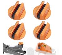 LIFSHP 4Pcs Universal Aluminum Grooved Magnetic Jack Pad, Jacking Puck Pinch Weld Frame Rail Adapter, for Car SUV Truck Pickup Sedan MPV Wagon, Change Tire Repair Tires Oil Change Must Have-Orange