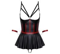 Lift Bra Set Bondage 80B/M Black/Red