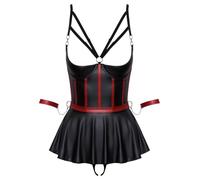Lift Bra Set Bondage 85C/XL Black/Red