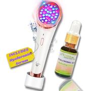 Lift Care Lyte Wireless 20 Duo - Red and Blue LED Light Therapy for Face with Hyaluronic Serum Automatic Contact Sensor 2 in 1 Device for Blue LED Light Therapy and