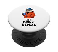 Lift Drink Repeat Panda Animal Party Après Ski Shirt PopSockets Adhesive PopGrip
