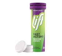 Lift | Fast-Acting Glucose Chewable Energy Tablets | Blueberry | 12 Pack of 10-Tablet Tubes