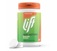 Lift | Fast-Acting Glucose Chewable Energy Tablets | Orange | 6 Pack of 50-Tablet Tubs
