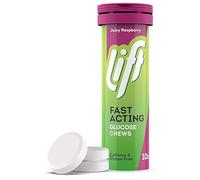 Lift Fast-Acting Glucose Chewable Energy Tablets, Raspberry, 12 Pack of 10-Tablet Tubes