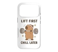 Lift First Chill Later Cute Capybara Gym Workout Humor Art Case for iPhone 17 Pro