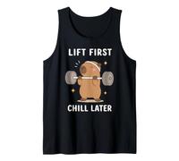 Lift First Chill Later Cute Capybara Gym Workout Humor Art Tank Top