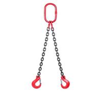 Lift Heavy Duty Lifting Chains Double Leg with Grab Hooks Industrial Chain Sling for Construction Rigging Adjustable(2T)