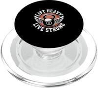 Lift Heavy Live Strong Kettlebell Design for Gym & Workout PopSockets PopGrip for MagSafe