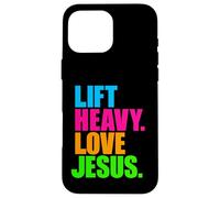 Lift Heavy Love Jesus Christian Bodybuilding Workout and Gym Case for iPhone 16 Pro Max