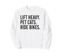 Lift Heavy Pet Cats Ride Bikes Gym Workout Motorcycle Sweatshirt