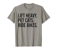 Lift Heavy Pet Cats Ride Bikes Gym Workout Motorcycle T-Shirt