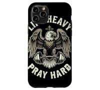 Lift Heavy Pray Hard Bald Eagle Christian Barbell Gym Case for iPhone 11 Pro