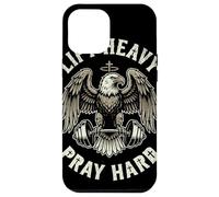 Lift Heavy Pray Hard Bald Eagle Christian Barbell Gym Case for iPhone 12 Pro Max