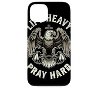 Lift Heavy Pray Hard Bald Eagle Christian Barbell Gym Case for iPhone 13