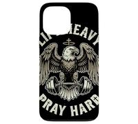 Lift Heavy Pray Hard Bald Eagle Christian Barbell Gym Case for iPhone 13 Pro Max