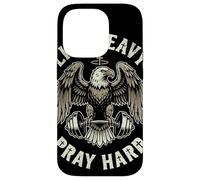 Lift Heavy Pray Hard Bald Eagle Christian Barbell Gym Case for iPhone 14 Pro