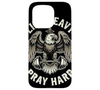 Lift Heavy Pray Hard Bald Eagle Christian Barbell Gym Case for iPhone 15 Pro
