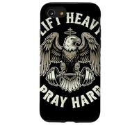 Lift Heavy Pray Hard Bald Eagle Christian Barbell Gym Case for iPhone SE (2020) / 7/8